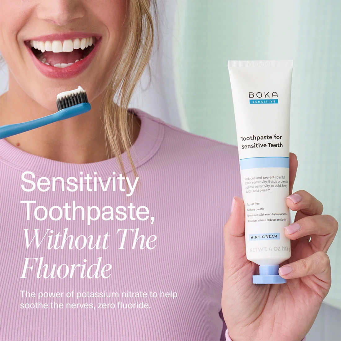 Mint Coconut Cream Nano-hydroxyapatite Toothpaste for Sensitive Teeth