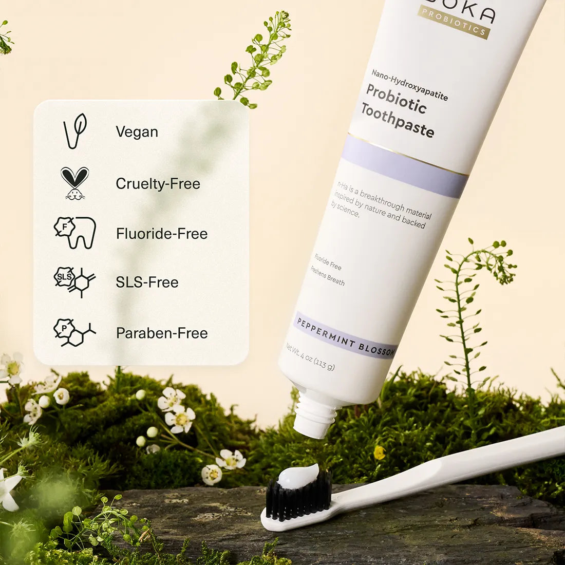 Peppermint Blossom Probiotic Nano-hydroxyapatite Toothpaste