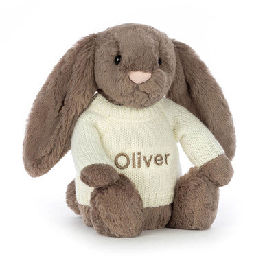 Bashful Truffle Bunny with Personalized Cream Jumper