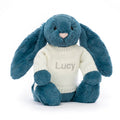 Bashful Mineral Blue Bunny with Personalized Cream Jumper