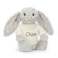 Bashful Shimmer Bunny with Personalized Cream Jumper