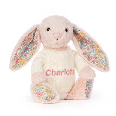 Blossom Blush Bunny with Personalized Cream Jumper