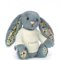 Blossom Dusky Blue Bunny with Personalized Cream Jumper