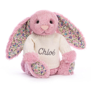 Blossom Tulip Bunny with Personalized Cream Jumper